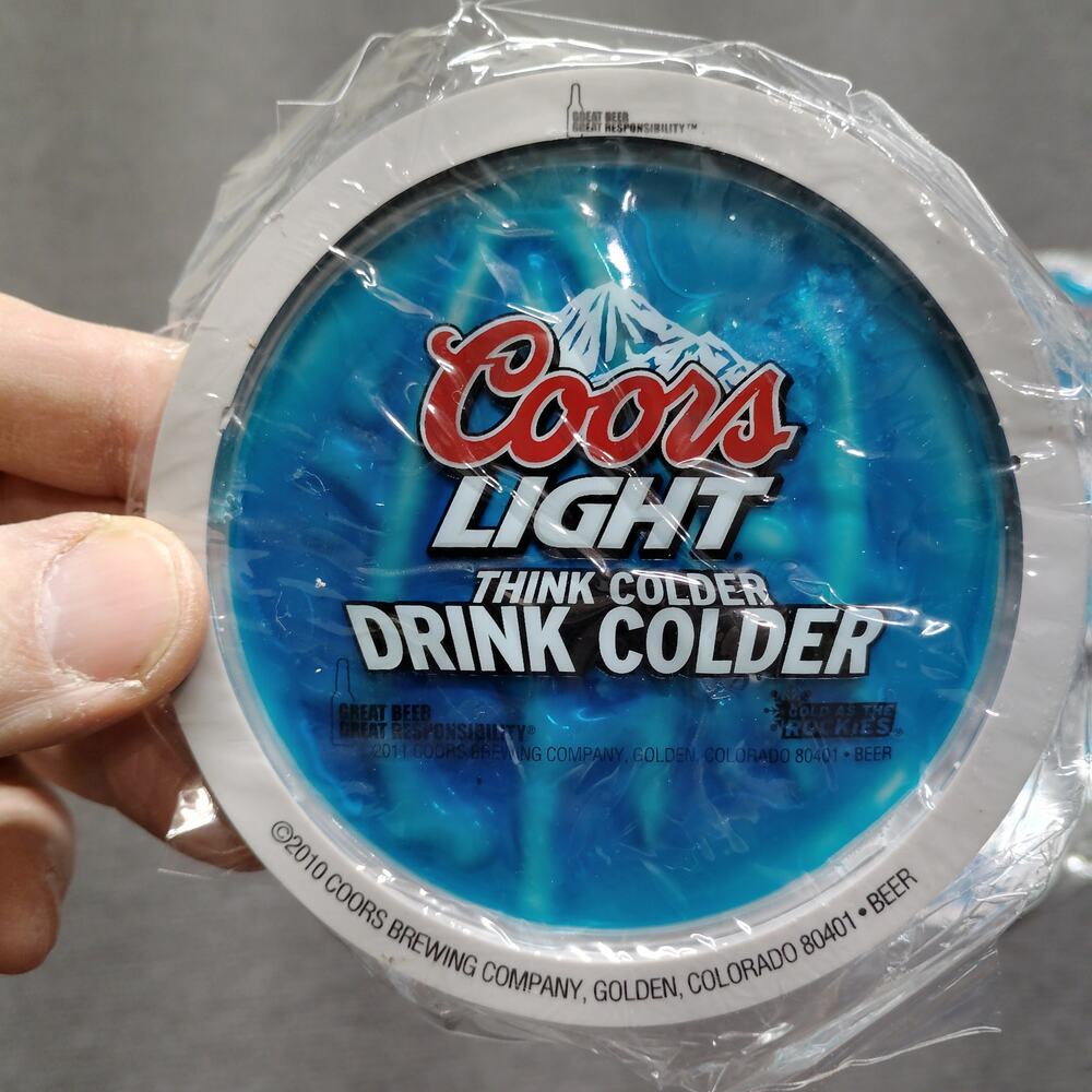 Lot of 10 Vintage Coors Light Think Colder Drink Colder Refreezable Gel Coasters